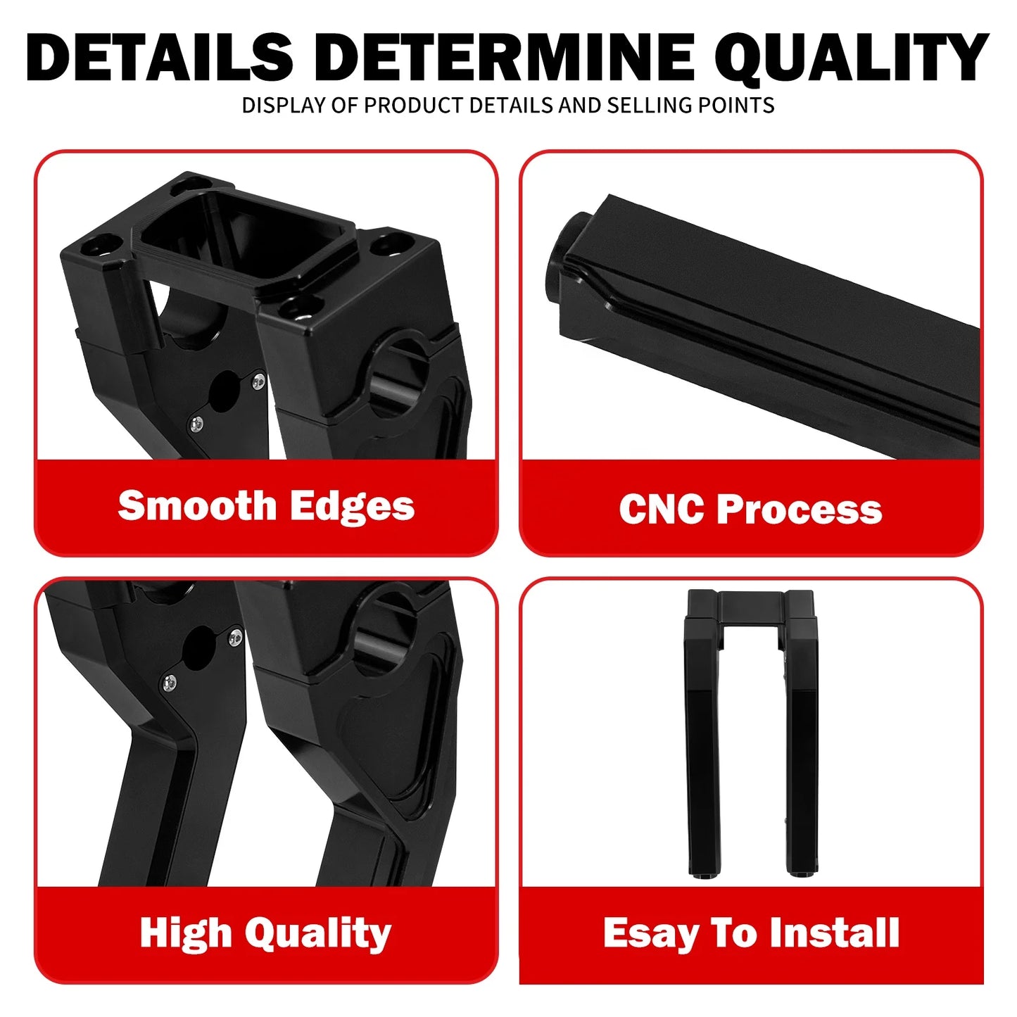 Motorcycle 10'' Handlebar Riser Clamp for Harley Softail Sport Glide Street Bob FXBB FXLRST Standard 2018-2023