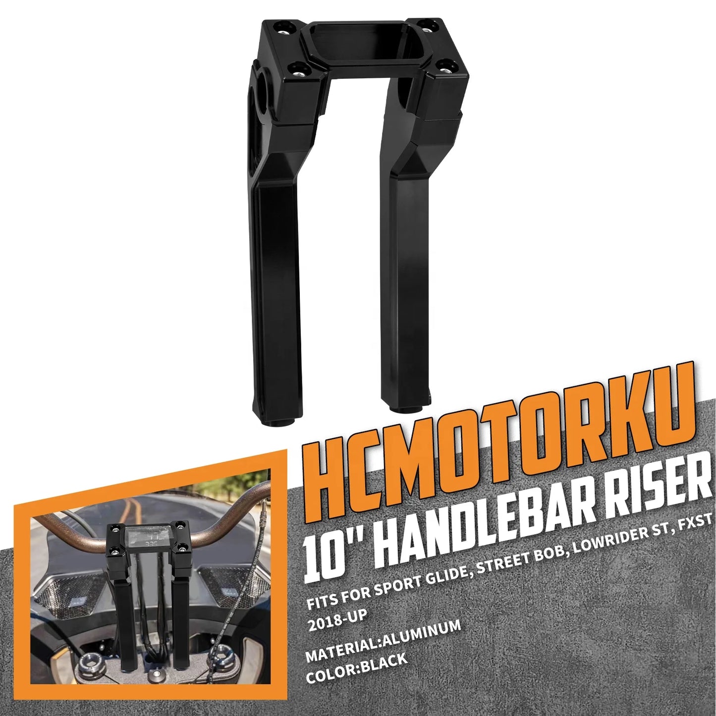 Motorcycle 10'' Handlebar Riser Clamp for Harley Softail Sport Glide Street Bob FXBB FXLRST Standard 2018-2023